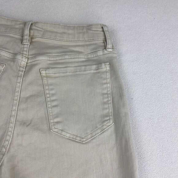 OAT New York High Rise Wide Leg Crop Pants Womens 4 Raw Hem 27W Oatmilk Spring - Picture 4 of 16